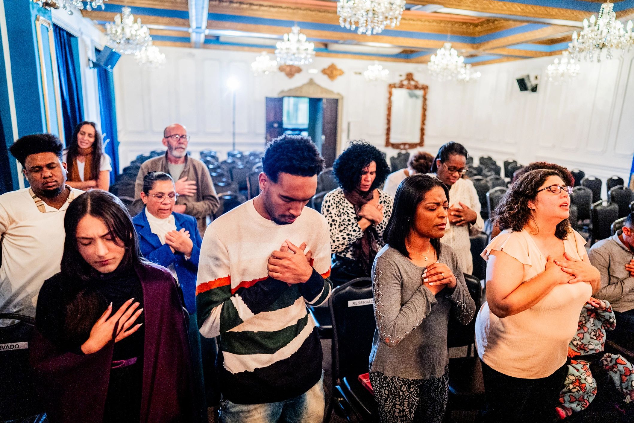 Mostly Black congregation gathered for worship in a church setting in London